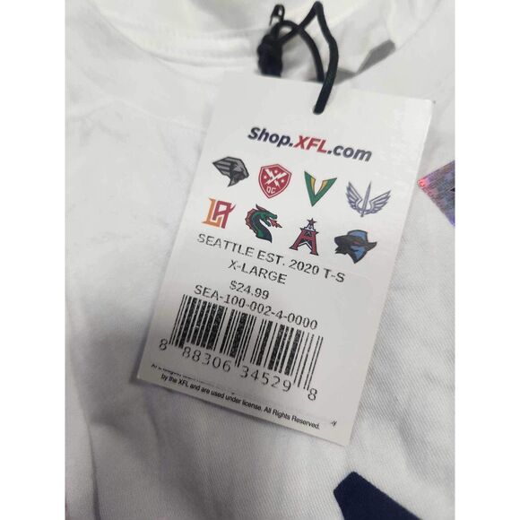 XFL Men's Seattle Dragons Logo 2020 Tee Shirt T-Shirt  XFL Cap Bundle. B24 - Picture 7 of 7